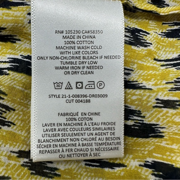 Joie Pismo Abstract Animal Print Long Sleeve Midi Dress Soft Citrus Size S - Picture 7 of 7